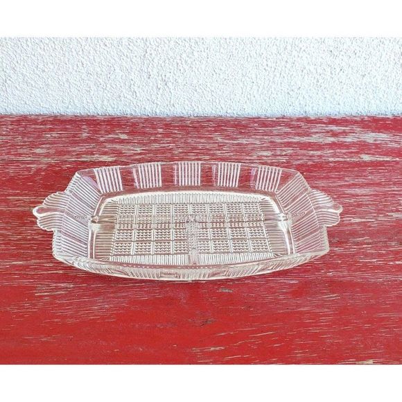 1930s Glass Relish Dish Art Deco Organizer - Picture 1 of 8
